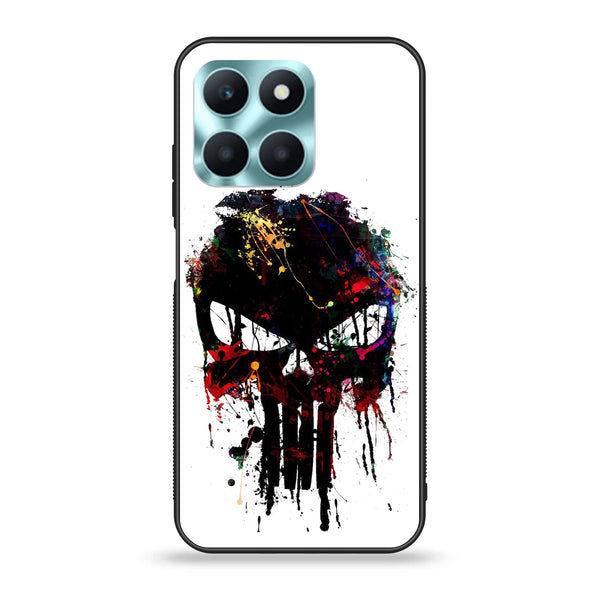 Honor X6a - Punisher Skull Design - Premium Printed Glass soft Bumper Shock Proof Case