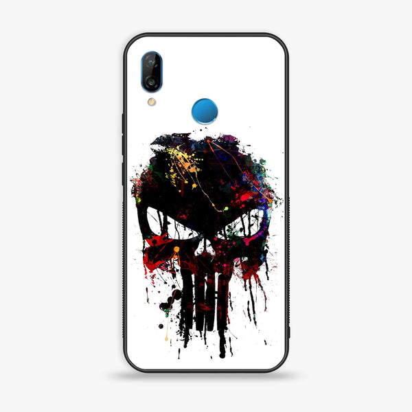 Huawei P20 lite - Punisher Skull Design - Premium Printed Glass soft Bumper Shock Proof Case CS-11063