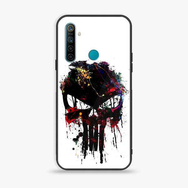 Realme 5 - Punisher Skull Design - Premium Printed Glass soft Bumper Shock Proof Case