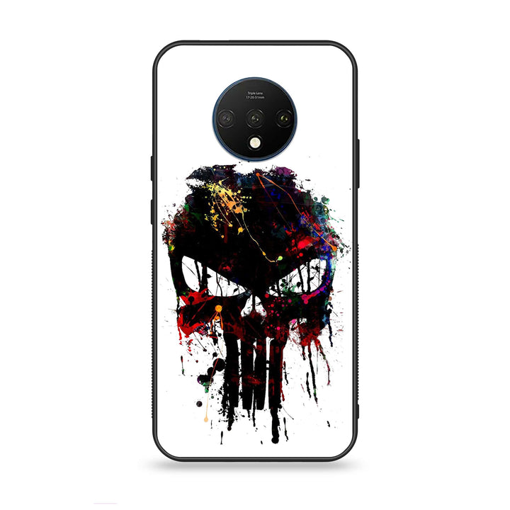 OnePlus 7T - Punisher Skull Design - Premium Metal Printed soft Bumper Shock Proof Case