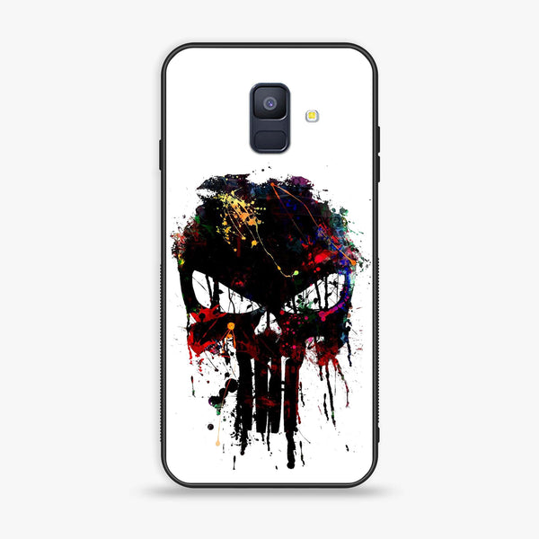Samsung Galaxy A6 (2018) - Punisher Skull Design - Premium Printed Glass soft Bumper Shock Proof Case