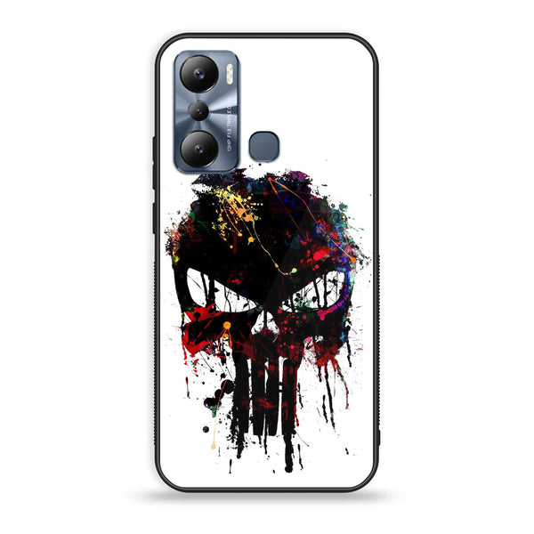 Infinix Hot 20i - Punisher Skull Design - Premium Metal Printed soft Bumper shock Proof Case