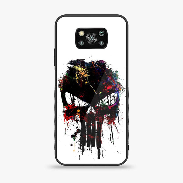Xiaomi Poco X3/ X3 Pro/ X3 NFC  - Punisher Skull Design - Premium Printed Glass soft Bumper Shock Proof Case CS-32860