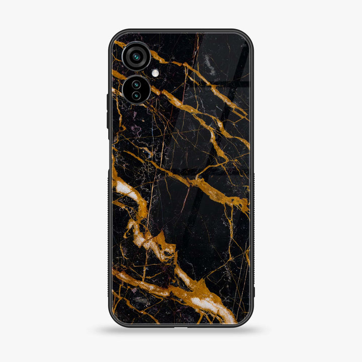 Tecno Camon 19 Neo - Golden Black Marble - Premium Printed Glass soft Bumper Shock Proof Case  CS-39471