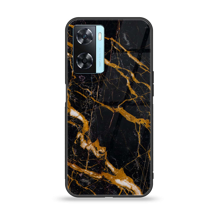 OnePlus Nord N20 SE - Golden Black Marble - Premium Metal Printed soft Bumper Shock Proof Case