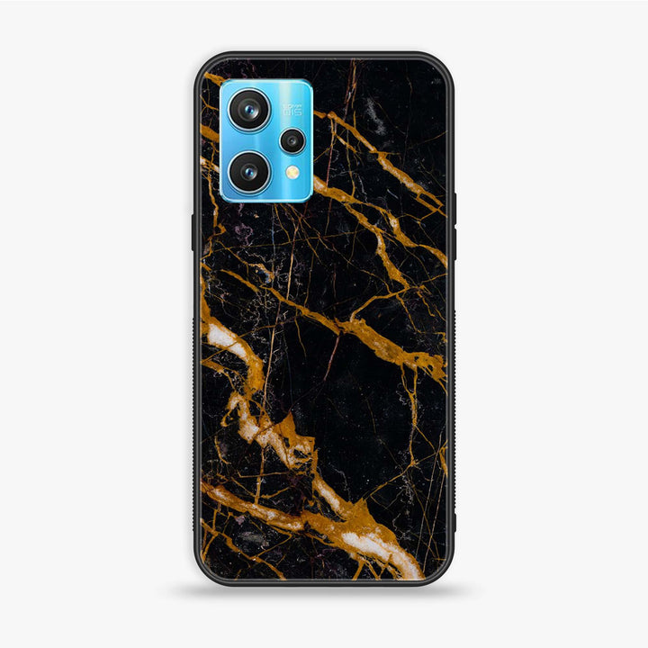 OnePlus Nord CE 2 Lite - Golden Black Marble - Premium Metal Printed soft Bumper Shock Proof Case