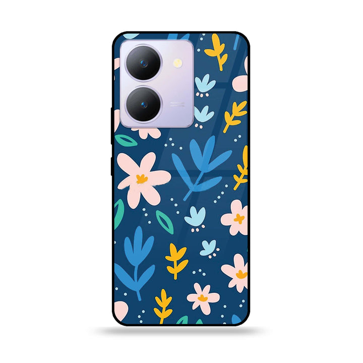 Vivo Y27s - Colorful Flowers - Premium Printed Glass soft Bumper Shock Proof Case