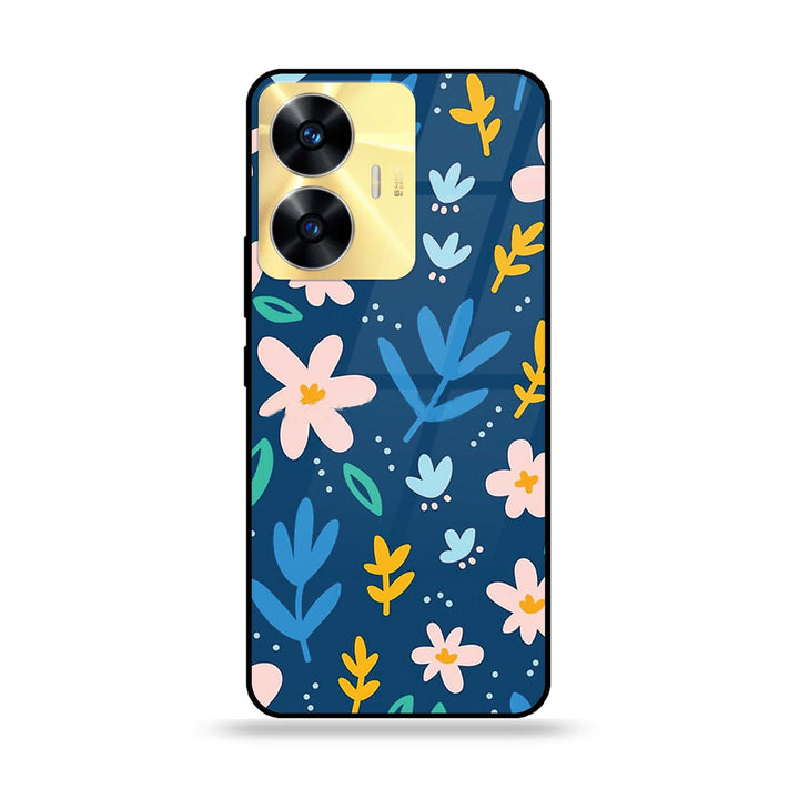 Realme C55 - Colorful Flowers - Premium Printed Glass soft Bumper Shock Proof Case