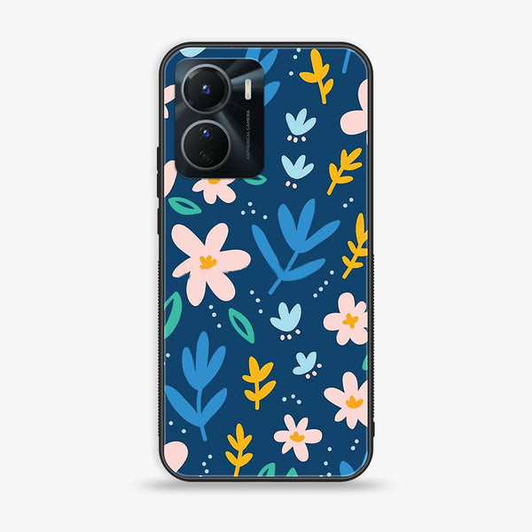 Vivo Y16 - Colorful Flowers - Premium Printed Glass soft Bumper Shock Proof Case CS-21729