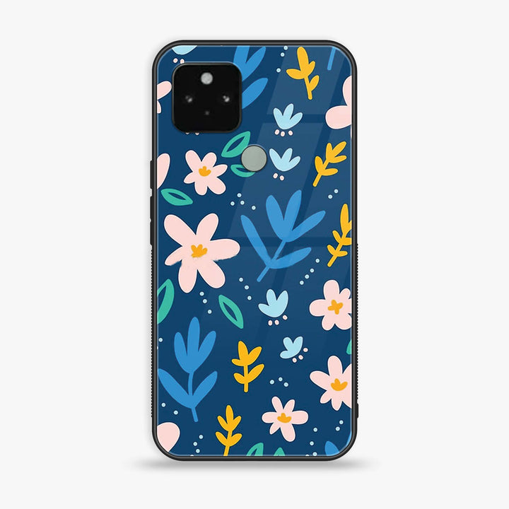Google Pixel 5a - Colorful Flowers - Premium Metal Printed soft Bumper Shock Proof Case