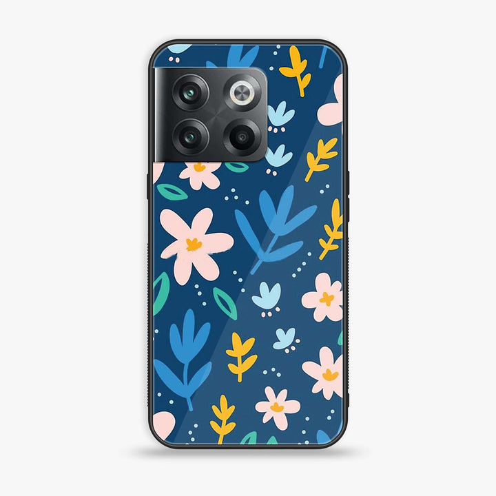 Oneplus 10T - Colorful Flowers - Premium Printed Glass soft Bumper Shock Proof Case