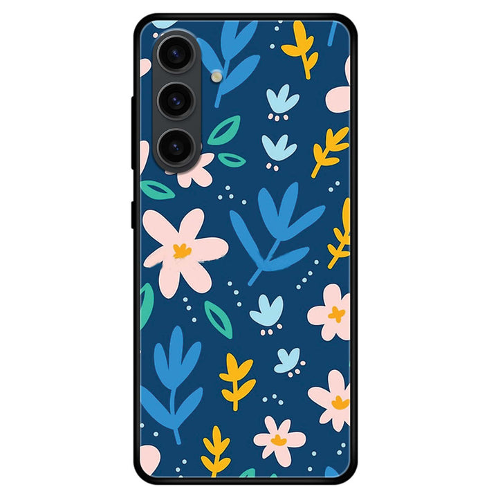 Samsung Galaxy S24 FE - Colorful Flowers - Premium Printed Glass soft Bumper Shock Proof Case