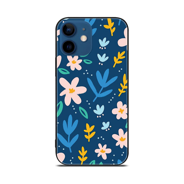 iPhone 12 Mini - Colorful Flowers - Premium Printed Glass soft Bumper shock Proof Case