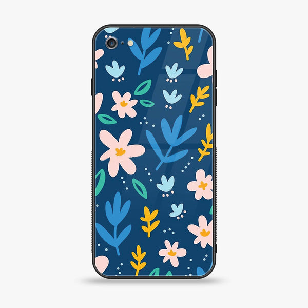 iPhone 6 Plus - Colorful Flowers - Premium Printed Glass soft Bumper shock Proof Case