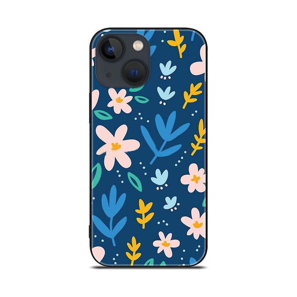 iPhone 14 - Colorful Flowers - Premium Printed Glass soft Bumper shock Proof Case
