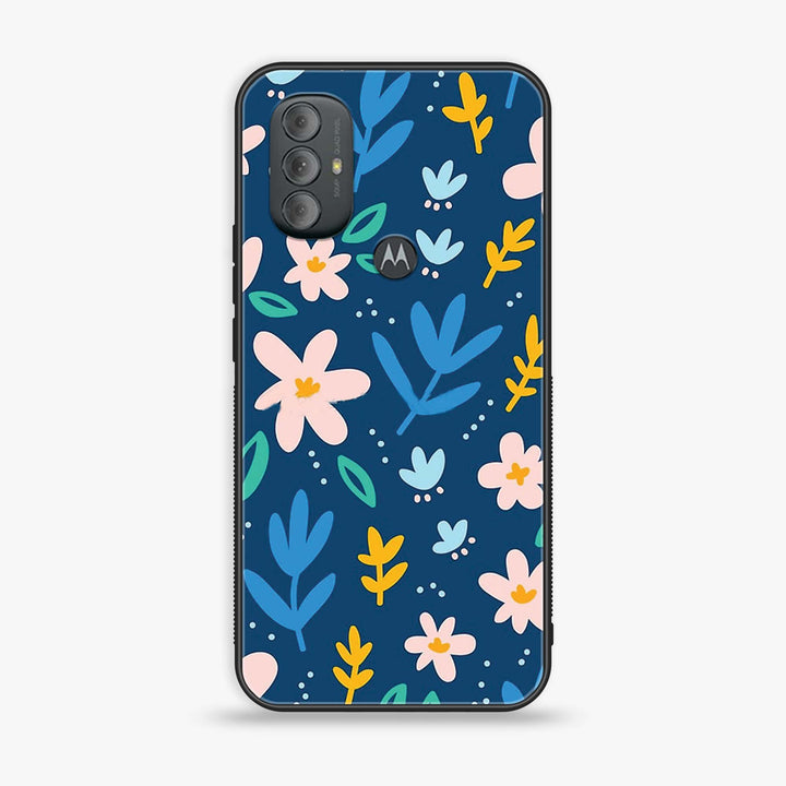 Motorola Moto G Power - Colorful Flowers - Premium Printed Glass soft Bumper shock Proof Case