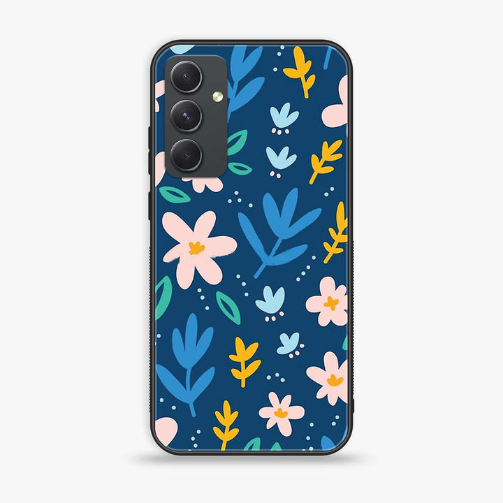 Samsung Galaxy A24 4G - Colorful Flowers - Premium Printed Glass soft Bumper shock Proof Case  CS-39287