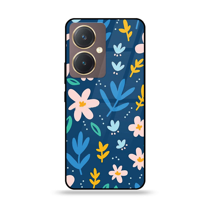 Vivo Y27 - Colorful Flowers - Premium Printed Glass soft Bumper shock Proof Case CS-12808
