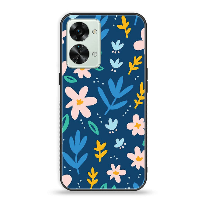 OnePlus Nord 2T 5G - Colorful Flowers - Premium Metal Printed soft Bumper Shock Proof Case