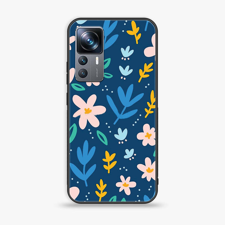 Xiaomi 12T - Colorful Flowers - Premium Printed Glass soft Bumper Shock Proof Case