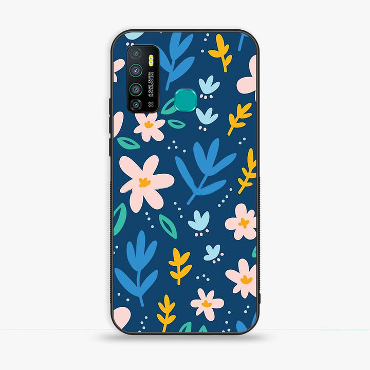 Infinix Hot 9 - Colorful Flowers - Premium Metal Printed soft Bumper shock Proof Case