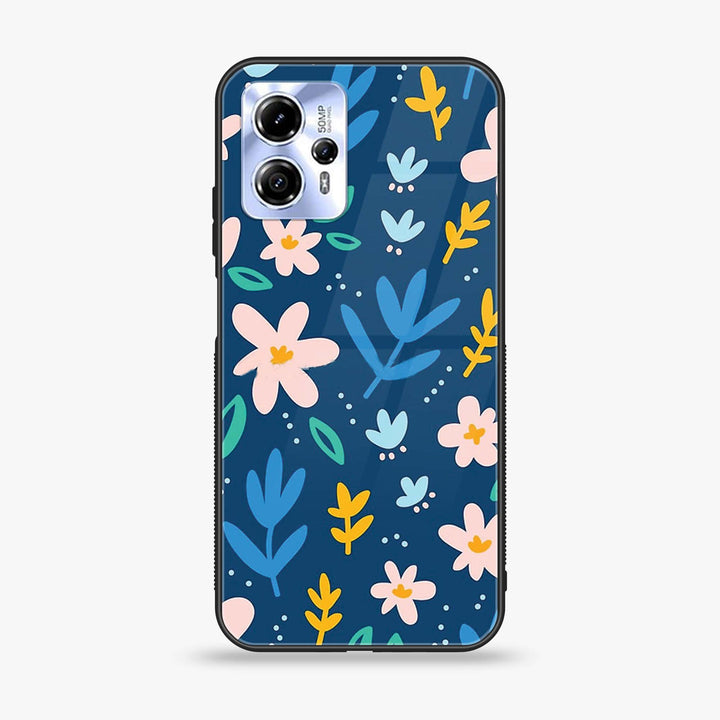 Motorola Moto G23 - Colorful Flowers - Premium Printed Glass soft Bumper Shock Proof Case