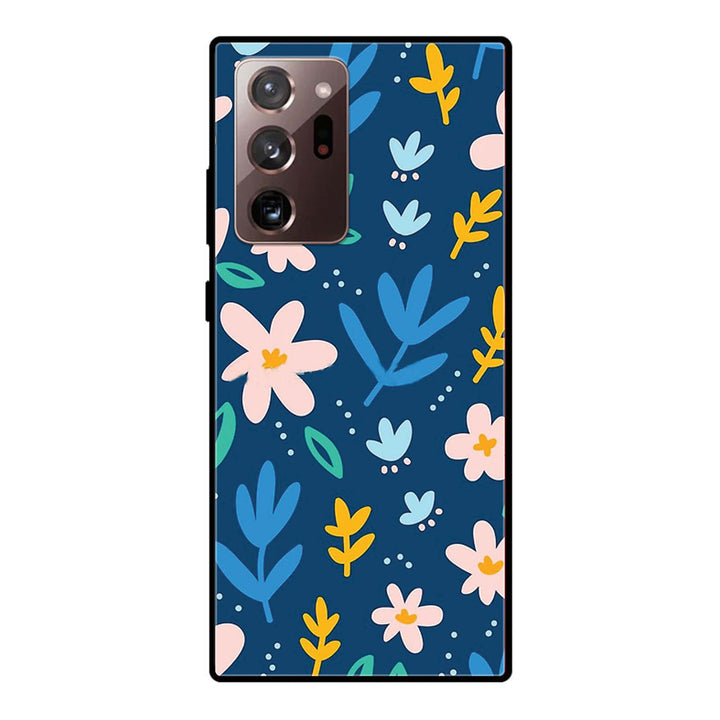 Samsung Galaxy Note 20 Ultra - Colorful Flowers - Premium Printed Glass soft Bumper Shock Proof Case