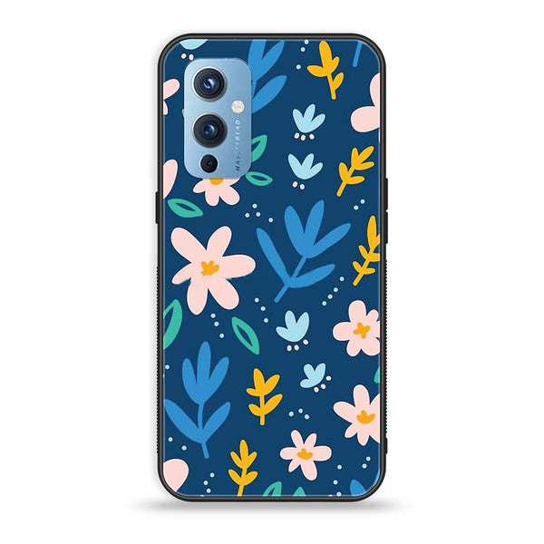 OnePlus 9 - Colorful Flowers - Premium Printed Glass soft Bumper Shock Proof Case