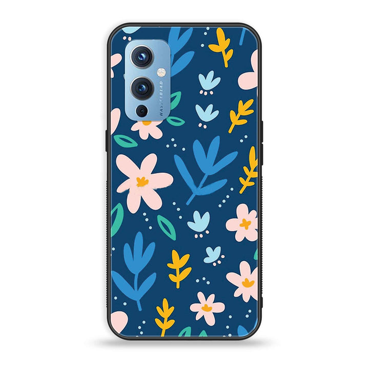 OnePlus 9 - Colorful Flowers - Premium Metal Printed soft Bumper Shock Proof Case