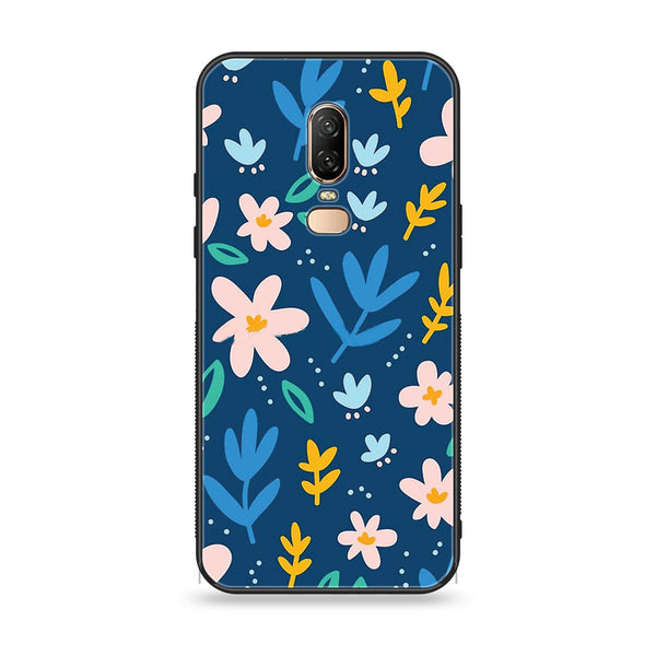 OnePlus 6 - Colorful Flowers - Premium Printed Glass soft Bumper Shock Proof Case