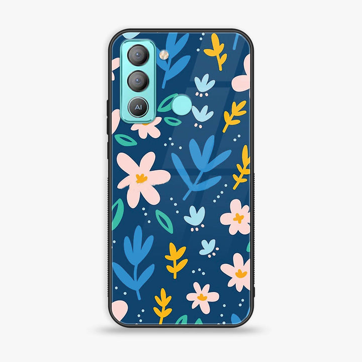 Tecno POP 5 LTE - Colorful Flowers - Premium Printed Glass soft Bumper Shock Proof Case