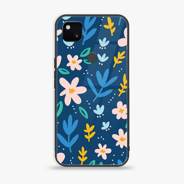 Google Pixel 4A 4G - Colorful Flowers - Premium Metal Printed soft Bumper Shock Proof Case