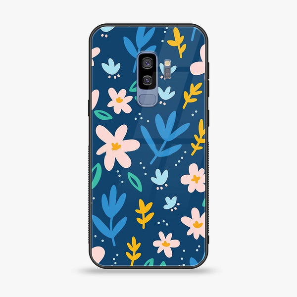 Samsung Galaxy S9 Plus - Colorful Flowers - Premium Printed Glass soft Bumper Shock Proof Case