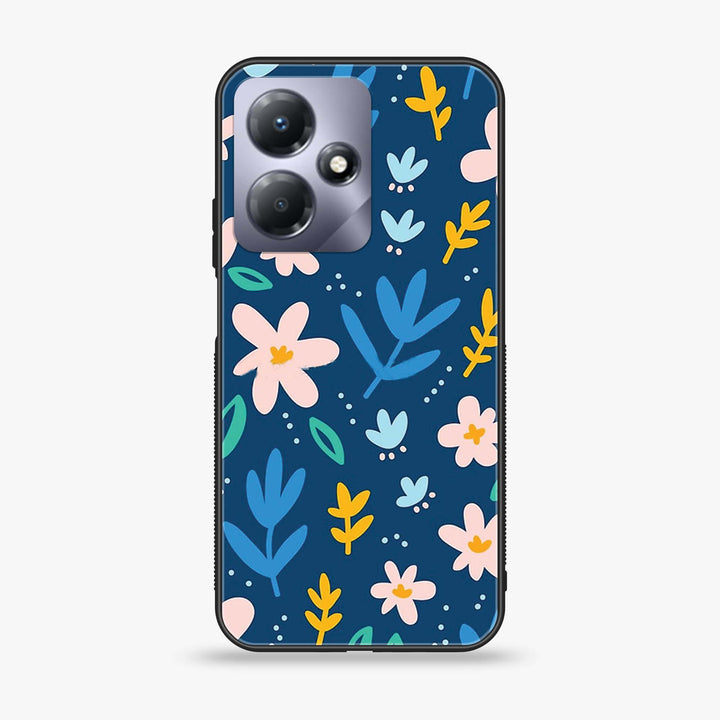 Infinix Hot 30 - Colorful Flowers - Premium Metal Printed soft Bumper shock Proof Case