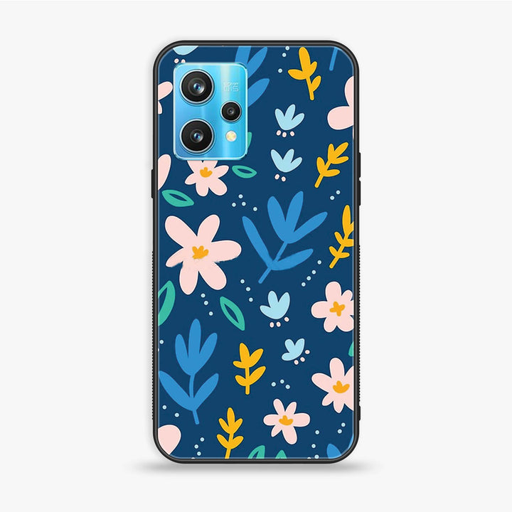 Realme 9 Pro Plus - Colorful Flowers - Premium Printed Glass soft Bumper Shock Proof Case
