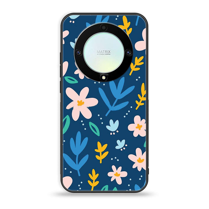 HONOR X9A - Colorful Flowers - Premium Printed Glass soft Bumper Shock Proof Case