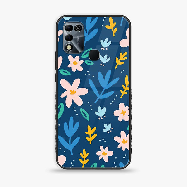 Infinix Hot 11 Play - Colorful Flowers - Premium Printed Glass soft Bumper Shock Proof Case