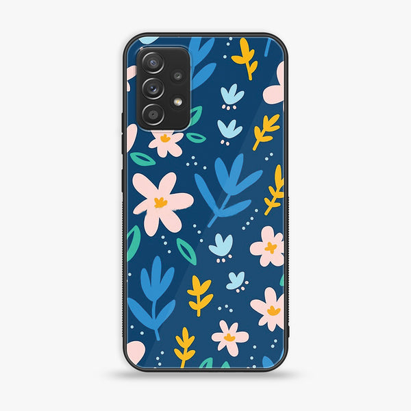 Samsung Galaxy A52s 5G - Colorful Flowers - Premium Printed Glass soft Bumper Shock Proof Case