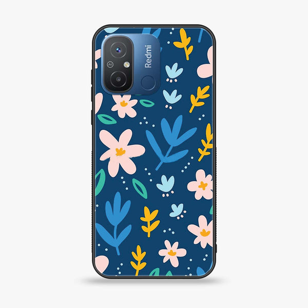 Xiaomi Redmi 12C - Colorful Flowers - Premium Printed Glass soft Bumper Shock Proof Case CS-10066  CS-21473