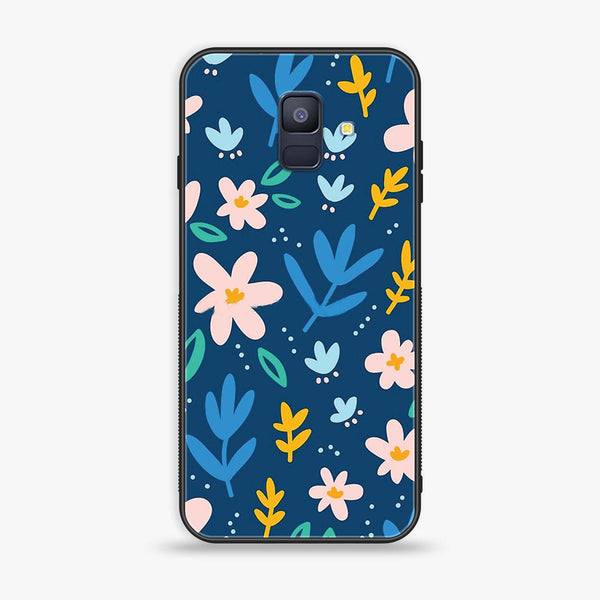 Samsung Galaxy A6 (2018) - Colorful Flowers - Premium Printed Glass soft Bumper Shock Proof Case