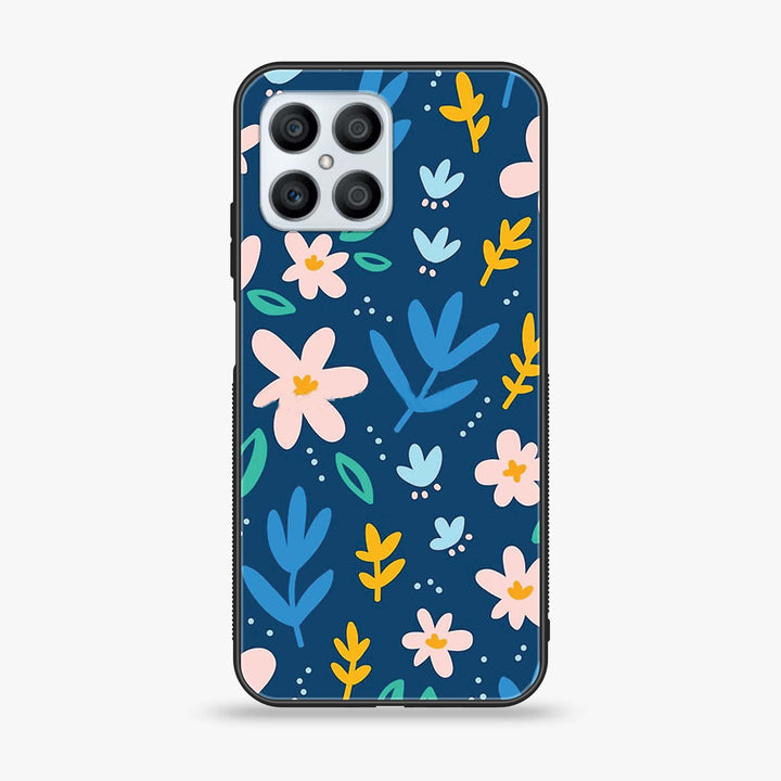 Huawei Honor X8 4G - Colorful Flowers - Premium Printed Glass soft Bumper Shock Proof Case