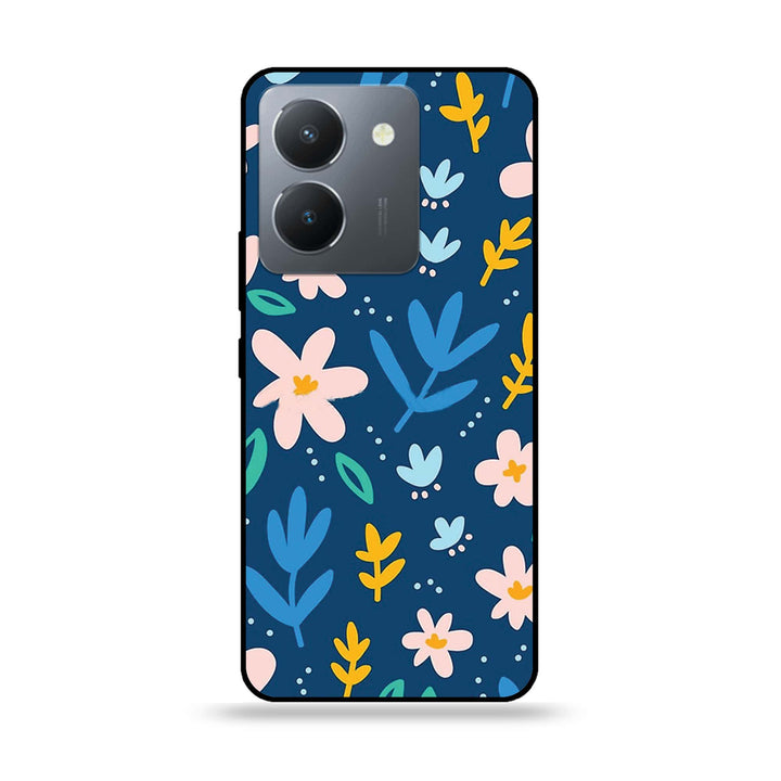 Vivo Y36 - Colorful Flowers - Premium Printed Glass soft Bumper Shock Proof Case