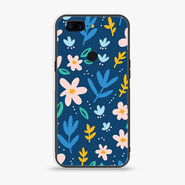 OnePlus 5T - Colorful Flowers - Premium Printed Glass soft Bumper Shock Proof Case