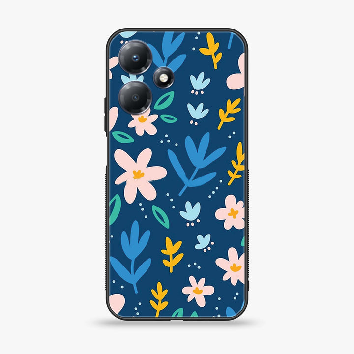 Infinix Hot 30 Play - Colorful Flowers - Premium Metal Printed soft Bumper shock Proof Case