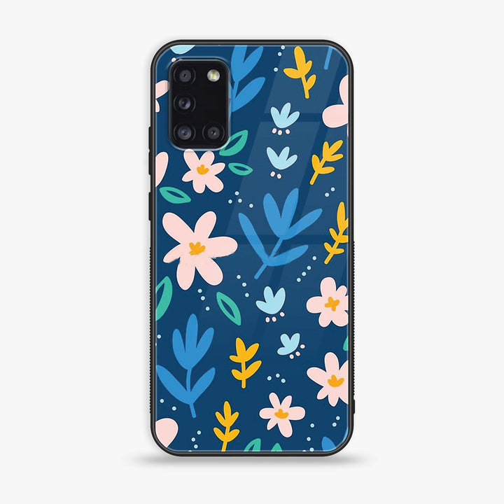 Samsung Galaxy A31 - Colorful Flowers - Premium Printed Glass soft Bumper Shock Proof Case CS-18695