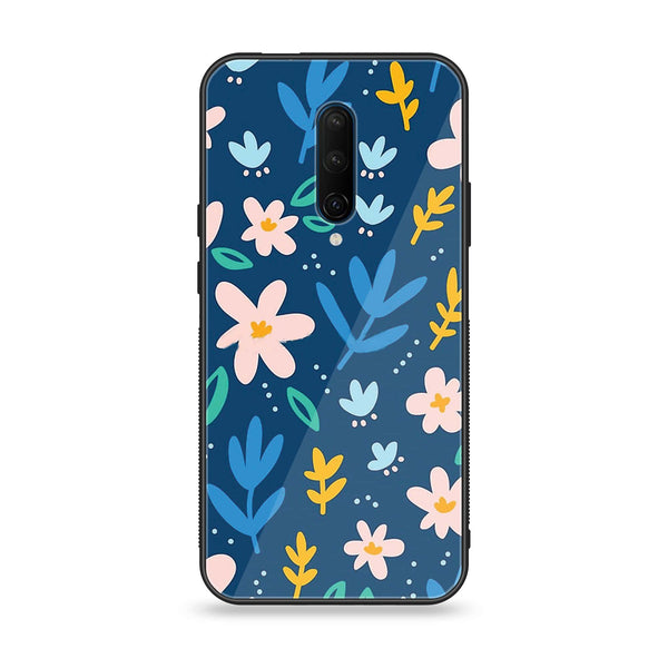 OnePlus 7 Pro - Colorful Flowers - Premium Printed Glass soft Bumper Shock Proof Case