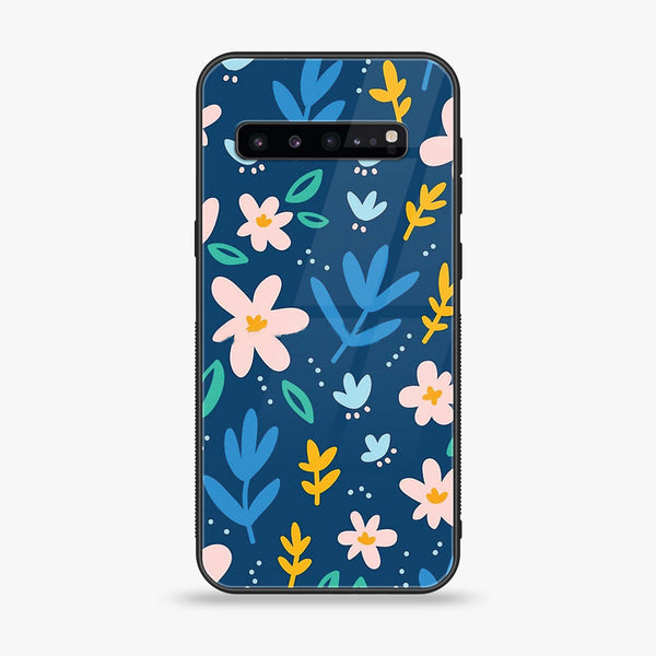Samsung Galaxy S10 5G - Colorful Flowers - Premium Printed Glass soft Bumper Shock Proof Case