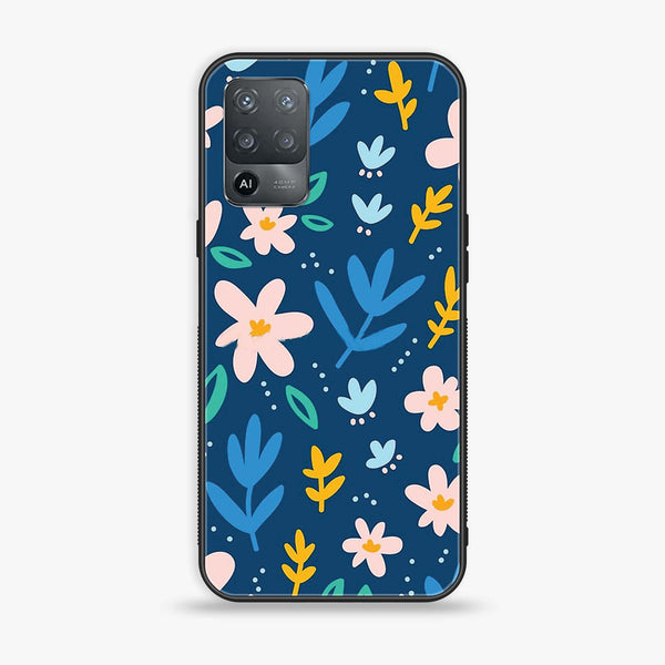 Oppo F19 Pro - Colorful Flowers - Premium Printed Glass soft Bumper Shock Proof Case