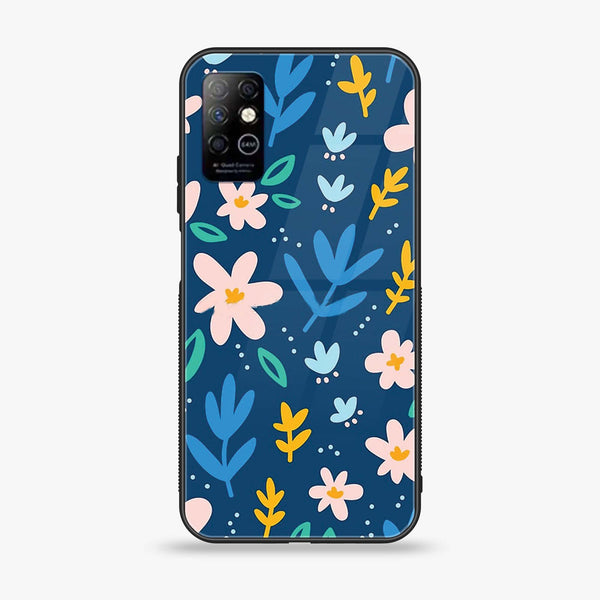 Infinix Note 8 - Colorful Flowers - Premium Printed Glass soft Bumper Shock Proof Case