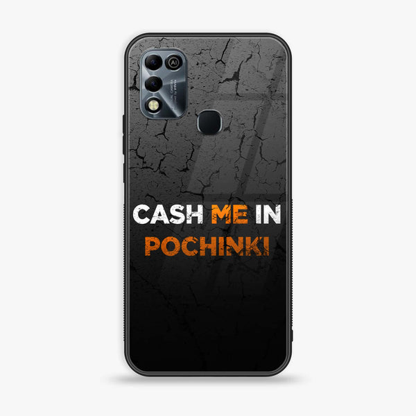 Infinix Hot 11 Play - Cash Me - Premium Printed Glass soft Bumper Shock Proof Case